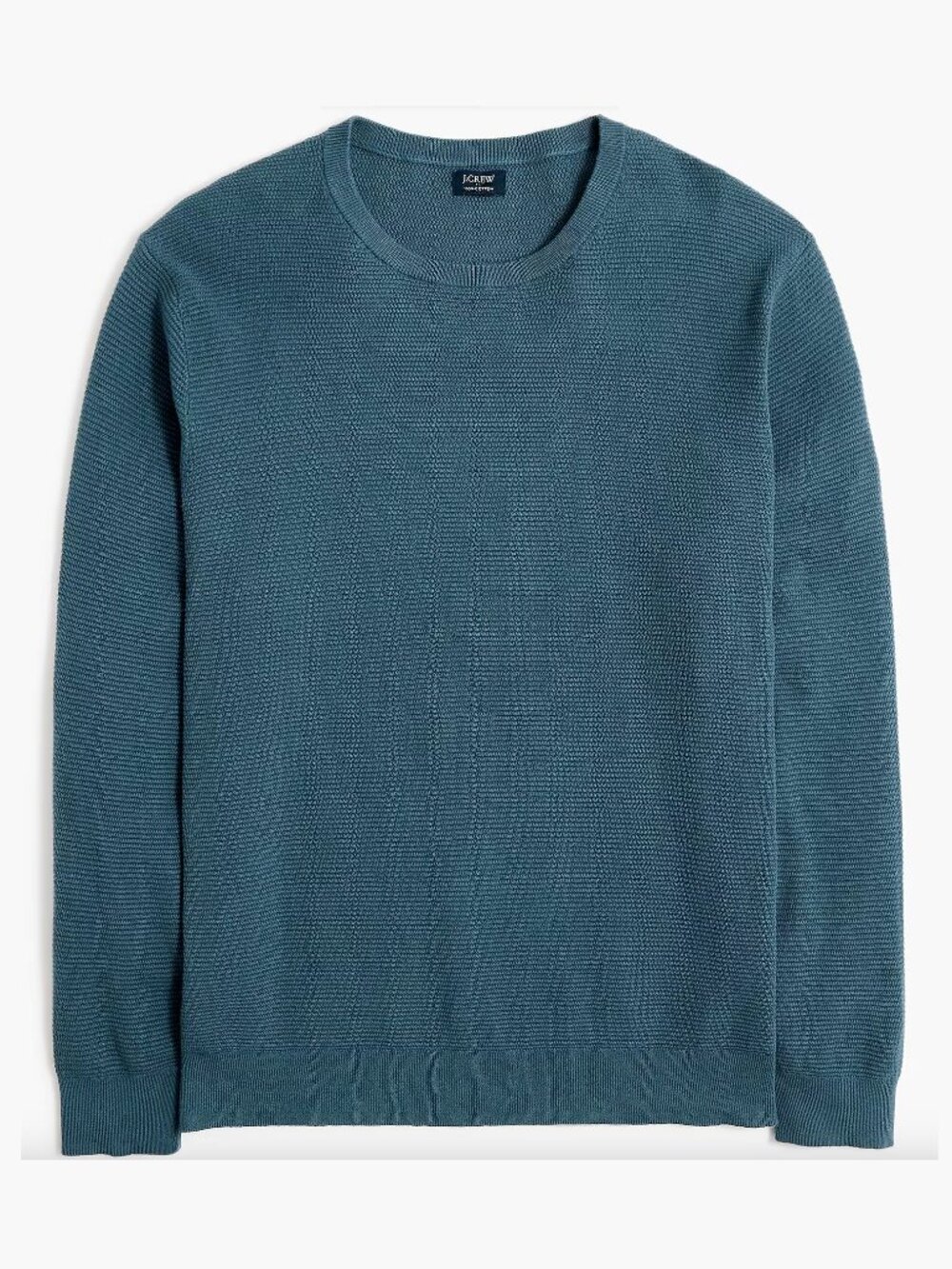 J.Crew Cotton Blister-Stitch Crewneck Sweater in Opal Blue (Men’s Medium)